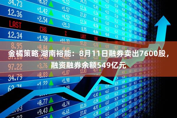 金橘策略 湖南裕能：8月11日融券卖出7600股，融资融券余额549亿元