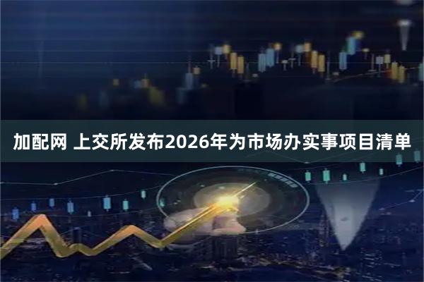 加配网 上交所发布2026年为市场办实事项目清单